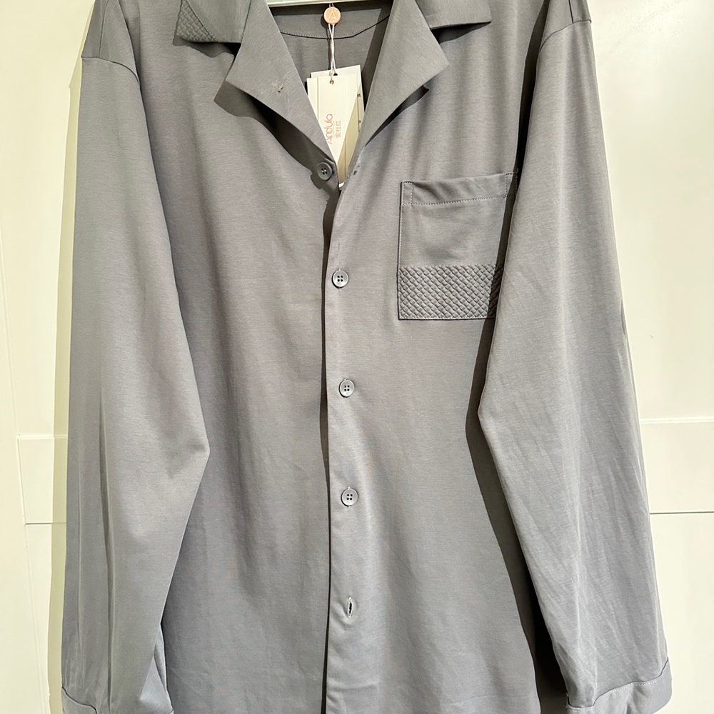 Gray Button-Up Shirt